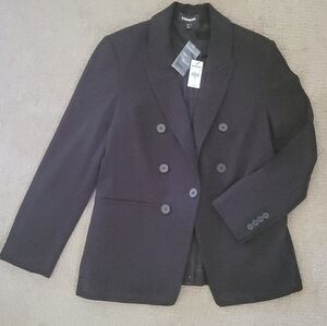Express Double Brested Double Lapel Classic Black Suit Jacket